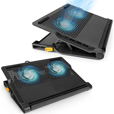 Targus Laptopkoeler met 4-poorts USB-hub, laptopventilator tot 17,3 inch, 4-traps dockingstation met 2 ventilatoren, zwart, AWE81EU Targus Laptopkoeler met 4-poorts USB-hub, laptopventilator tot 17,3 inch, 4-traps dockingstation met 2 ventilatoren, zwart, AWE81EU