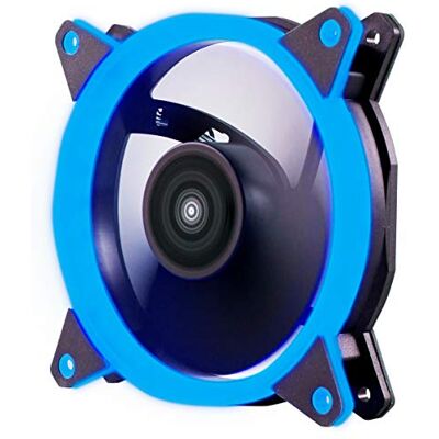 Unykach CANDY 20 RING LED-ventilator, blauw, 120 mm, zeer stil, met rubberen houder en 7 bladen Unykach CANDY 20 RING LED-ventilator, blauw, 120 mm, zeer stil, met rubberen houder en 7 bladen