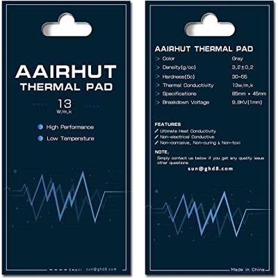 Aairhut 13W/m.K Thermische Pad 1 stuk, 85 x 45 x 1 mm Hoge Prestaties Siliconen Thermische Pad Niet-Geleidend Bijzonder Zacht voor PC PS4 GPU M.2 SSD Aairhut 13W/m.K Thermische Pad 1 stuk, 85 x 45 x 1 mm Hoge Prestaties Siliconen Thermische Pad Niet-Geleidend Bijzonder Zacht voor PC PS4 GPU M.2 SSD