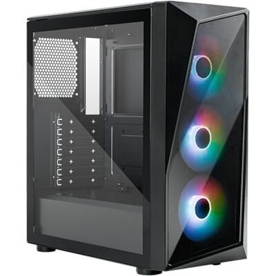 Cooler Master CMP 520 PC-behuizing – ATX-chassis medium tower en voorpaneel intake van mesh, 3 x ARGB-ventilatoren 120 mm, zijkant van gehard glas, veelzijdige koeling, geventileerde PSU-kooi, zwart Cooler Master CMP 520 PC-behuizing – ATX-chassis medium tower en voorpaneel intake van mesh, 3 x ARGB-ventilatoren 120 mm, zijkant van gehard glas, veelzijdige koeling, geventileerde PSU-kooi, zwart