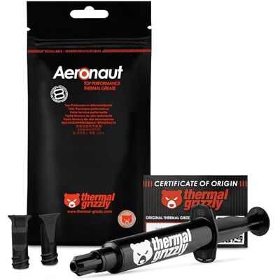 Thermal Grizzly Aeronaut Hoogwaardige koelpasta Koeling en stille koelaansluiting voor alle CPU- en grafische kaartkoelers (7,8 gram/3 ml) Thermal Grizzly Aeronaut Hoogwaardige koelpasta Koeling en stille koelaansluiting voor alle CPU- en grafische kaartkoelers (7,8 gram/3 ml)