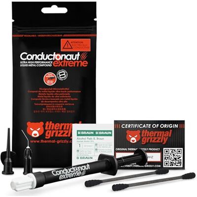 Thermal Grizzly Conductonaut Extreme Flüssigmetall-Warmtegeleidingspasta 5 Gramm Thermal Grizzly Conductonaut Extreme Flüssigmetall-Warmtegeleidingspasta 5 Gramm