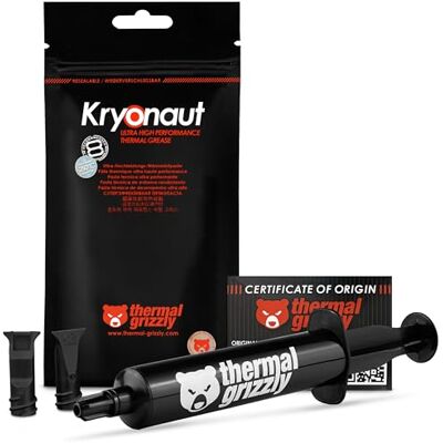 Thermal Grizzly Kryonaut de hoogwaardige koelpasta voor het koelen van alle processors, grafische kaarten en koellichamen op computers en consoles (37 g/10 ml) Thermal Grizzly Kryonaut de hoogwaardige koelpasta voor het koelen van alle processors, grafische kaarten en koellichamen op computers en consoles (37 g/10 ml)