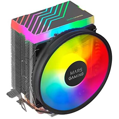 Mars Gaming MCPU33, Dual FRGB CPU-koellichaam, 3 heatpipes HCT, TDP 140 W, ultrastille PWM-ventilator, 11 cm, zwart Mars Gaming MCPU33, Dual FRGB CPU-koellichaam, 3 heatpipes HCT, TDP 140 W, ultrastille PWM-ventilator, 11 cm, zwart