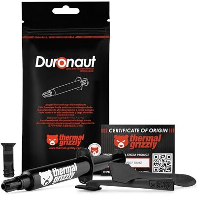 Thermal Grizzly Duronaut 6 g verbeterde duurzaamheid en krachtige thermische pasta voor maximale warmtegeleiding bij het overklokken CPU/GPU/PS4/PS5/Xbox Thermal Grizzly Duronaut 6 g verbeterde duurzaamheid en krachtige thermische pasta voor maximale warmtegeleiding bij het overklokken CPU/GPU/PS4/PS5/Xbox