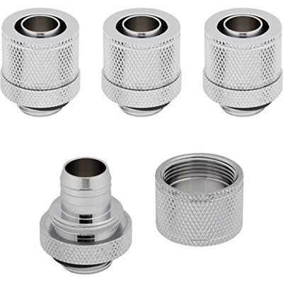 Corsair Hydro X-serie, XF-compressieset, vier stuks 10/13 mm (3/8 inch/1/2 inch) ID/OD-bits (G1/4 inch BSPP poortschroefdraad, robuust messing duurzaamheid, compatibel met Hydro X-adapters), chroom Corsair Hydro X-serie, XF-compressieset, vier stuks 10/13 mm (3/8 inch/1/2 inch) ID/OD-bits (G1/4 inch BSPP poortschroefdraad, robuust messing duurzaamheid, compatibel met Hydro X-adapters), chroom