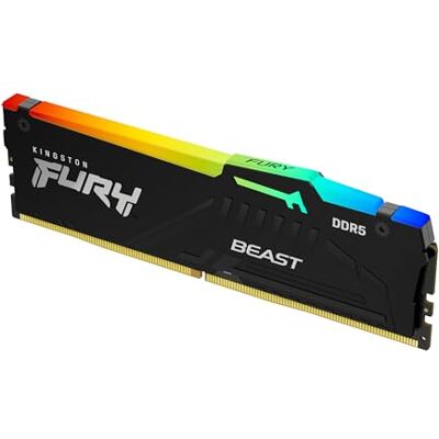 Kingston FURY Beast Zwart RGB EXPO 16GB 6400MT/s DDR5 CL32 DIMM Desktop Gamergeheugen Single Module KF564C32BBEA-16 Kingston FURY Beast Zwart RGB EXPO 16GB 6400MT/s DDR5 CL32 DIMM Desktop Gamergeheugen Single Module KF564C32BBEA-16