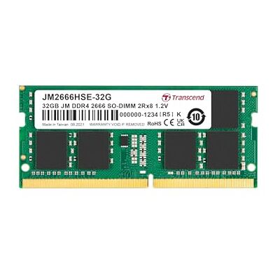 Transcend JM2666HSE-32G 32GB DDR4 2666MHz So-DIMM 2Rx8 1,2V Transcend JM2666HSE-32G 32GB DDR4 2666MHz So-DIMM 2Rx8 1,2V