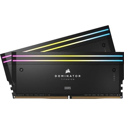 Corsair DOMINATOR Titanium RGB DDR5 RAM 96 GB (2 x 48 GB) DDR5 tot 6400 MHz CL32 Intel XMP 3.0 desktopgeheugen zwart (CMP96GX5M2B6400C32) Corsair DOMINATOR Titanium RGB DDR5 RAM 96 GB (2 x 48 GB) DDR5 tot 6400 MHz CL32 Intel XMP 3.0 desktopgeheugen zwart (CMP96GX5M2B6400C32)