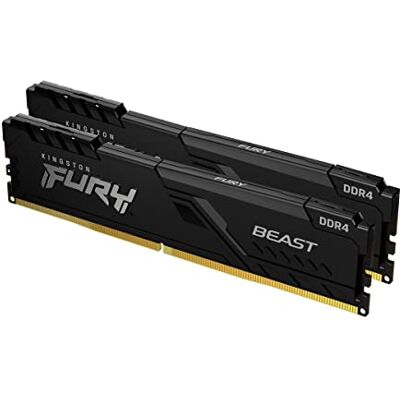 Kingston Technology FURY Beast 32 GB (2 x 16 GB) 3200 MHz DDR4 CL16 werkgeheugen voor pc, 2 stuks KF432C16BB1K2/32, zwart Kingston Technology FURY Beast 32 GB (2 x 16 GB) 3200 MHz DDR4 CL16 werkgeheugen voor pc, 2 stuks KF432C16BB1K2/32, zwart