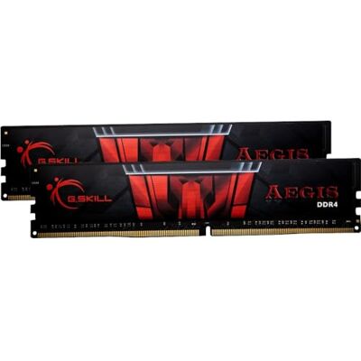 G.SKILL Aegis PC4-19200 DIMM DDR4 DIMM 16 GB (2400 MHz) Kit (zwart en rood) G.SKILL Aegis PC4-19200 DIMM DDR4 DIMM 16 GB (2400 MHz) Kit (zwart en rood)