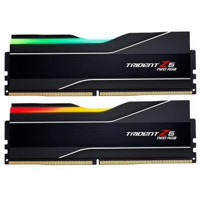 G.SKILL Trident Z5 NEO RGB Series (AMD Expo) 64GB (2x 32GB) SDRAM 288pin DDR5 6000 CL32-38-96 Dual Channel Desktop Geheugen 1,40V F5-6000J3238G32GX2-TZ5NR (mat zwart) G.SKILL Trident Z5 NEO RGB Series (AMD Expo) 64GB (2x 32GB) SDRAM 288pin DDR5 6000 CL32-38-96 Dual Channel Desktop Geheugen 1,40V F5-6000J3238G32GX2-TZ5NR (mat zwart)