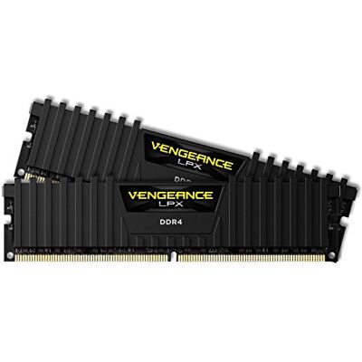 Corsair CMK32GX4M2A2400C16 Vengeance LPX 32GB (2x16GB) DDR4 2400MHz XMP 2.0 High Performance Desktop werkgeheugenkit,2 x 16 GB, zwart Corsair CMK32GX4M2A2400C16 Vengeance LPX 32GB (2x16GB) DDR4 2400MHz XMP 2.0 High Performance Desktop werkgeheugenkit,2 x 16 GB, zwart