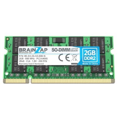 BRAINZAP 2GB 800MHz DDR2 RAM-geheugen PC2-6400S-666 SO-DIMM CL6 2Rx8 1,8V Unbuffered Non-ECC RAM voor laptop BRAINZAP 2GB 800MHz DDR2 RAM-geheugen PC2-6400S-666 SO-DIMM CL6 2Rx8 1,8V Unbuffered Non-ECC RAM voor laptop