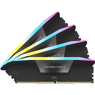 Corsair VENGEANCE RGB DDR5 RAM 64 GB (4 x 16 GB) 6600 MHz CL32 Intel XMP compatibel iCUE computergeheugen zwart (CMH64GX5M4B6600C32) Corsair VENGEANCE RGB DDR5 RAM 64 GB (4 x 16 GB) 6600 MHz CL32 Intel XMP compatibel iCUE computergeheugen zwart (CMH64GX5M4B6600C32)