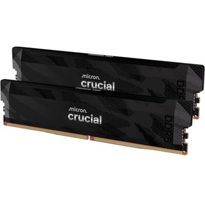 Crucial Pro RAM DDR5 32 GB Kit (2 x 16 GB) 6400 MHz CL32, overclocking gaming, geheugen voor desktopcomputer, Intel XMP 3.0 / AMD EXPO, zwart – CP2K16G64C32U5B Crucial Pro RAM DDR5 32 GB Kit (2 x 16 GB) 6400 MHz CL32, overclocking gaming, geheugen voor desktopcomputer, Intel XMP 3.0 / AMD EXPO, zwart – CP2K16G64C32U5B