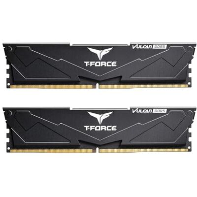 TEAMGROUP T-Force Vulcan FLBD564G6000HC38ADC01 64 GB (2 x 32 GB) DDR5 6000 MHz (PC5-48000) CL38 Intel XMP 3.0 en AMD Expo, zwart TEAMGROUP T-Force Vulcan FLBD564G6000HC38ADC01 64 GB (2 x 32 GB) DDR5 6000 MHz (PC5-48000) CL38 Intel XMP 3.0 en AMD Expo, zwart