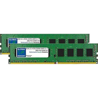 GLOBAL MEMORY Memorycity 8 GB (2 x 4 GB) DDR4 2400 MHz PC4-19200 288-pin geheugenmodule voor desktop-pc en moederborden GLOBAL MEMORY Memorycity 8 GB (2 x 4 GB) DDR4 2400 MHz PC4-19200 288-pin geheugenmodule voor desktop-pc en moederborden
