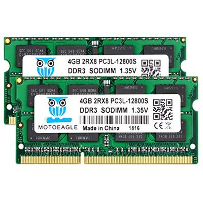 motoeagle 2 stuks 8GB DDR3L-1600 SODIMM PC3 PC3L 12800S 4GB 204Pin 2Rx8 DDR3 1600MHz Ongebufferde Non-ECC 1.35V CL11 Dual Rank RAM-geheugen motoeagle 2 stuks 8GB DDR3L-1600 SODIMM PC3 PC3L 12800S 4GB 204Pin 2Rx8 DDR3 1600MHz Ongebufferde Non-ECC 1.35V CL11 Dual Rank RAM-geheugen