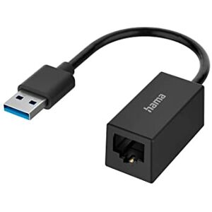 Hama USB naar RJ45 adapter (USB 3.0 naar Gigabit Ethernet LAN 10/100/1000 Mbit/s netwerkadapter, voor laptop, tablet, MacBook, USB A naar router, switch, hub) zwart Hama USB naar RJ45 adapter (USB 3.0 naar Gigabit Ethernet LAN 10/100/1000 Mbit/s netwerkadapter, voor laptop, tablet, MacBook, USB A naar router, switch, hub) zwart