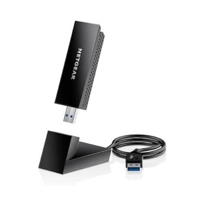 Netgear Nighthawk USB-wifi-stick (A8000), USB Ethernet WiFi 6E AXE3000 adapter, draadloze wifi-dongle voor laptop of desktop. WiFi tot 3 Gbit/s. Compatibel met alle generaties pc Netgear Nighthawk USB-wifi-stick (A8000), USB Ethernet WiFi 6E AXE3000 adapter, draadloze wifi-dongle voor laptop of desktop. WiFi tot 3 Gbit/s. Compatibel met alle generaties pc