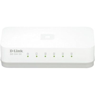 D-Link GO-SW-5E schakelaar met 5 Ethernet-poorten van 10/100 Mbit/s, ideaal voor het delen van verbindingen en kleine/thuiskantoor netwerken D-Link GO-SW-5E schakelaar met 5 Ethernet-poorten van 10/100 Mbit/s, ideaal voor het delen van verbindingen en kleine/thuiskantoor netwerken