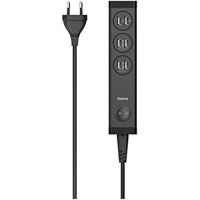 Hama Multiport USB-oplader 34 W met schakelaar M/A (6 USB-A-poorten, multi-USB-oplader, hub USB-stopcontact, led-lampje) zwart Hama Multiport USB-oplader 34 W met schakelaar M/A (6 USB-A-poorten, multi-USB-oplader, hub USB-stopcontact, led-lampje) zwart