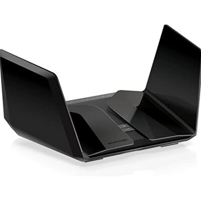Netgear Nighthawk 6E WiFi-router (RAXE500) AXE11000 Tri-Band Wifi-snelheid (tot 10,8 Gbit/s) bij 12 streams nieuwe 6 GHz band dekking tot 230 m² en 60 aangesloten apparaten Netgear Nighthawk 6E WiFi-router (RAXE500) AXE11000 Tri-Band Wifi-snelheid (tot 10,8 Gbit/s) bij 12 streams nieuwe 6 GHz band dekking tot 230 m² en 60 aangesloten apparaten