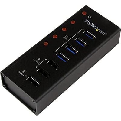 StarTech .com USB 3.0 hub met 4 poorten met laadstation met 3 USB-poorten (2 x 1 A, 1 x 2 A) – wandhouder (ST4300U3C3) StarTech .com USB 3.0 hub met 4 poorten met laadstation met 3 USB-poorten (2 x 1 A, 1 x 2 A) – wandhouder (ST4300U3C3)