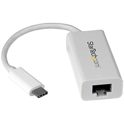 StarTech .com USB-C naar Gigabit Ethernet adapter wit Thunderbolt 3 compatibel Windows en Mac LAN RJ45 netwerkconverter (US1GC30W) StarTech .com USB-C naar Gigabit Ethernet adapter wit Thunderbolt 3 compatibel Windows en Mac LAN RJ45 netwerkconverter (US1GC30W)