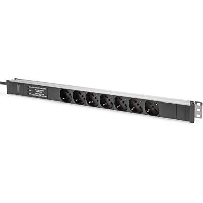 Digitus DN-95412-IT Stekkerdoos 7-voudig met overspanningsbeveiliging en netfilter Italiaanse versie verticale montage in netwerk- of serverkast Digitus DN-95412-IT Stekkerdoos 7-voudig met overspanningsbeveiliging en netfilter Italiaanse versie verticale montage in netwerk- of serverkast