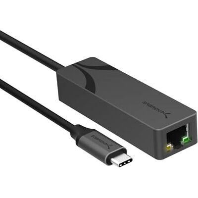 SABRENT USB Type-C naar Ethernet LAN 5G adapter aluminium behuizing, 5 Gbps multi-jitter LAN-snelheden, achterwaarts compatibel met 1 GbE/2,5 GbE, busvoeding, duurzaam, klaar voor gebruik SABRENT USB Type-C naar Ethernet LAN 5G adapter aluminium behuizing, 5 Gbps multi-jitter LAN-snelheden, achterwaarts compatibel met 1 GbE/2,5 GbE, busvoeding, duurzaam, klaar voor gebruik