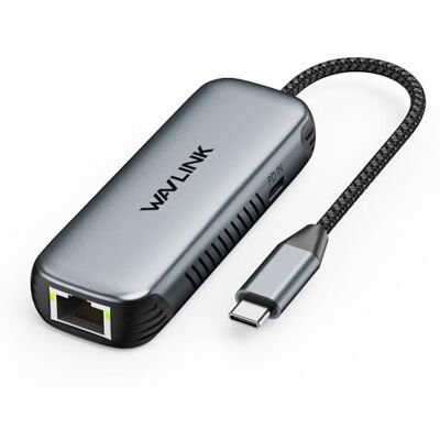 WAVLINK USB C naar 5G Ethernet-adapter, 95 W PD, 5000 Mbit/s, Ethernet-netwerk voor laptops en computers, compatibel met Windows 10/11, Mac OS 11 WAVLINK USB C naar 5G Ethernet-adapter, 95 W PD, 5000 Mbit/s, Ethernet-netwerk voor laptops en computers, compatibel met Windows 10/11, Mac OS 11
