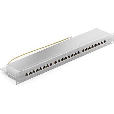 deleyCON CAT 6a Patchpanel Distributiepaneel 24-Poorts Desktop 19 Inch Rackmount Servermontage RJ45 Afgeschermd TIA568A TIA568B Lichtgrijs deleyCON CAT 6a Patchpanel Distributiepaneel 24-Poorts Desktop 19 Inch Rackmount Servermontage RJ45 Afgeschermd TIA568A TIA568B Lichtgrijs