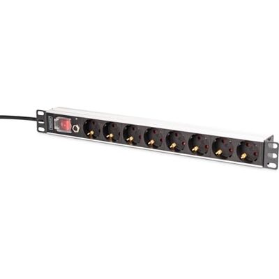 Digitus DN-95436 19 inch stekkerdoos 8-voudig 1U met schakelaar, overbelastingsbeveiliging 250VAC 50/60Hz 16A 4000W voor 19 inch netwerk- en serverkasten Digitus DN-95436 19 inch stekkerdoos 8-voudig 1U met schakelaar, overbelastingsbeveiliging 250VAC 50/60Hz 16A 4000W voor 19 inch netwerk- en serverkasten