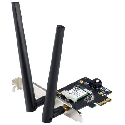 Asus PCE-AX1800 WiFi 6 netwerkkaart, dual-band (2,4 GHz / 5 GHz), 1800 Mbit/s, Bluetooth 5.0-adapter Asus PCE-AX1800 WiFi 6 netwerkkaart, dual-band (2,4 GHz / 5 GHz), 1800 Mbit/s, Bluetooth 5.0-adapter