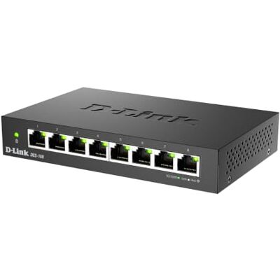 D-Link DES-108 Switch met 8 Ethernet-poorten, metallic, 10/100 Mbps, ideaal voor het delen van verbindingen en netwerken, voor kleine thuiskantoor, zwart D-Link DES-108 Switch met 8 Ethernet-poorten, metallic, 10/100 Mbps, ideaal voor het delen van verbindingen en netwerken, voor kleine thuiskantoor, zwart