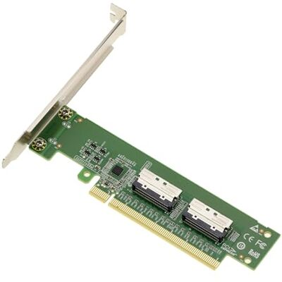 KALEA-INFORMATIQUE Controllerkaart PCIe 5.0 naar 2 MCIO 8i-poorten voor NVMe M2 M3 U2 U3 SSD of PCIe gerapporteerde platen KALEA-INFORMATIQUE Controllerkaart PCIe 5.0 naar 2 MCIO 8i-poorten voor NVMe M2 M3 U2 U3 SSD of PCIe gerapporteerde platen