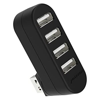 SABRENT 90°/180° draaibare USB-verdeler, USB 2.0 hub, 4 poorten, aluminium, snelle gegevensoverdracht, voor PS5, pc, laptop, toetsenbord, MacBook (HB-UMN4) SABRENT 90°/180° draaibare USB-verdeler, USB 2.0 hub, 4 poorten, aluminium, snelle gegevensoverdracht, voor PS5, pc, laptop, toetsenbord, MacBook (HB-UMN4)