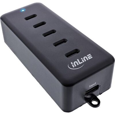 InLine 5-poorts USB-C PowerHub, compacte opladeruitbreiding voor USB-C, intelligente energieverdeling met Power Delivery, max. 100 W, 31515D InLine 5-poorts USB-C PowerHub, compacte opladeruitbreiding voor USB-C, intelligente energieverdeling met Power Delivery, max. 100 W, 31515D