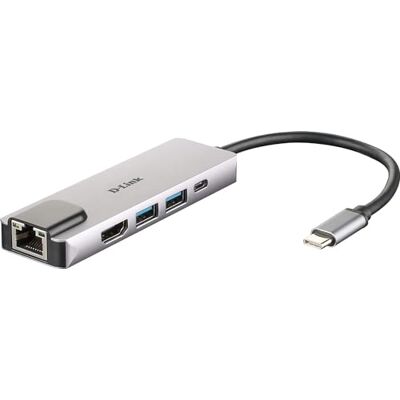 D-Link DUB-M520 USB-C-hub 5-in-1 met HDMI/Ethernet/Power Delivery, ideaal voor het delen van een verbinding tussen meerdere USB-apparaten D-Link DUB-M520 USB-C-hub 5-in-1 met HDMI/Ethernet/Power Delivery, ideaal voor het delen van een verbinding tussen meerdere USB-apparaten