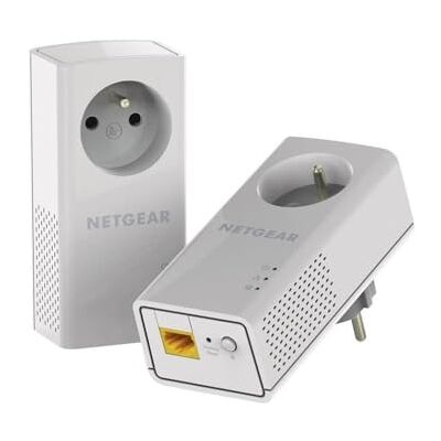 Netgear PLP 1000-100FRS, pak met 2 1000 Mbps CPL-stopcontacten met filterstopcontact en 1 ethernet-poort, ideaal voor internet overal in huis en om thuis te genieten van de multi-TV-service zonder wifi. Netgear PLP 1000-100FRS, pak met 2 1000 Mbps CPL-stopcontacten met filterstopcontact en 1 ethernet-poort, ideaal voor internet overal in huis en om thuis te genieten van de multi-TV-service zonder wifi.