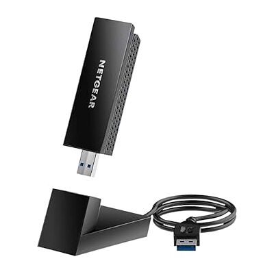 Netgear Nighthawk USB-wifi-stick (A8000), USB Ethernet WiFi 6E AXE3000 adapter, draadloze wifi-dongle voor laptop of desktop. WiFi tot 3 Gbit/s. Compatibel met alle generaties pc Netgear Nighthawk USB-wifi-stick (A8000), USB Ethernet WiFi 6E AXE3000 adapter, draadloze wifi-dongle voor laptop of desktop. WiFi tot 3 Gbit/s. Compatibel met alle generaties pc