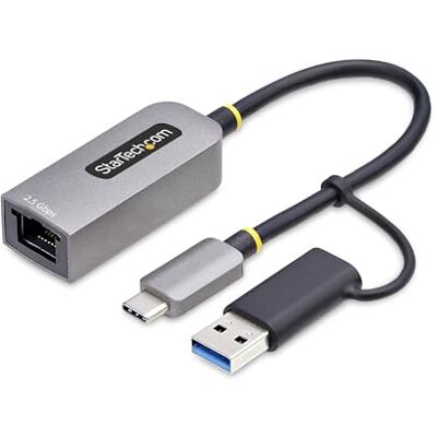 StarTech . com 2.5GbE USB-C naar Ethernet-adapter met USB-A-converter, NBASE-T NIC, USB 3.0/1G multi-speed netwerk StarTech . com 2.5GbE USB-C naar Ethernet-adapter met USB-A-converter, NBASE-T NIC, USB 3.0/1G multi-speed netwerk