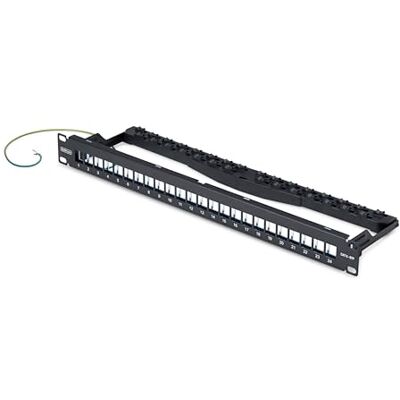 StarTech Panneau de brassage Keystone vierge 24 ports 1U avec barre de gestion des câbles, panneau de brassage Cat6 monté en rack pour prises réseau Ethernet RJ45 STP StarTech Panneau de brassage Keystone vierge 24 ports 1U avec barre de gestion des câbles, panneau de brassage Cat6 monté en rack pour prises réseau Ethernet RJ45 STP