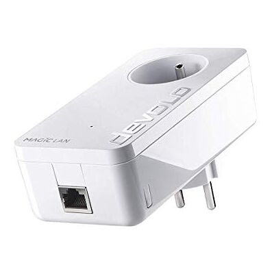 Devolo Magic 1 LAN uitbreidingsadapter, powerline-adapter, tot 1.200 Mbps, Gigabit Ethernet-poort, geïntegreerde stekker, wit Devolo Magic 1 LAN uitbreidingsadapter, powerline-adapter, tot 1.200 Mbps, Gigabit Ethernet-poort, geïntegreerde stekker, wit