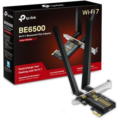 TP-Link Archer TBE400E PCIe WiFi kaart BE6500Mbps 7, Bluetooth 5.4 kaart, WPA3, MU-MIMO, OFDMA, vaste PC WiFi-kaart, ondersteunt Windows 11 TP-Link Archer TBE400E PCIe WiFi kaart BE6500Mbps 7, Bluetooth 5.4 kaart, WPA3, MU-MIMO, OFDMA, vaste PC WiFi-kaart, ondersteunt Windows 11