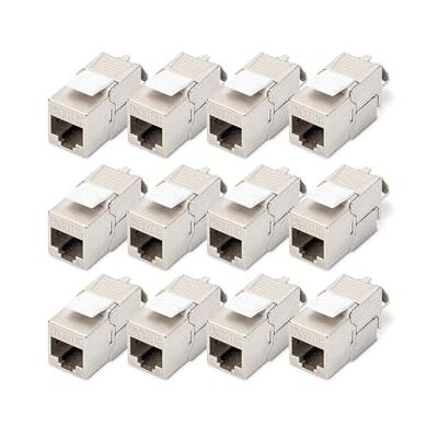 Digitus Keystone Cat-6A afgeschermde module, 12 stuks, standaardversie, RJ45-500 MHz 10GBase-T, AWG 26-22, montage zonder gereedschap Digitus Keystone Cat-6A afgeschermde module, 12 stuks, standaardversie, RJ45-500 MHz 10GBase-T, AWG 26-22, montage zonder gereedschap