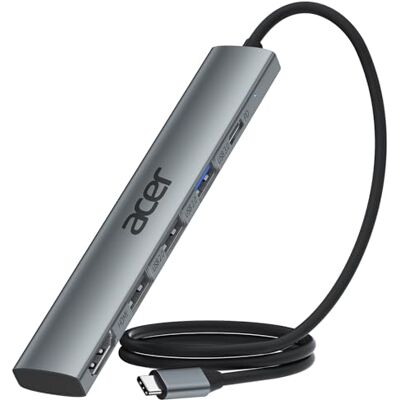 Acer USB C Hub 5-in-1 met HDMI 4K, 100 W voeding, 3 USB A data-poorten, USB C naar HDMI multiport adapter voor laptop, pc, tablet, MacBook Pro/Air, iPad Air/Pro, iMac Acer USB C Hub 5-in-1 met HDMI 4K, 100 W voeding, 3 USB A data-poorten, USB C naar HDMI multiport adapter voor laptop, pc, tablet, MacBook Pro/Air, iPad Air/Pro, iMac
