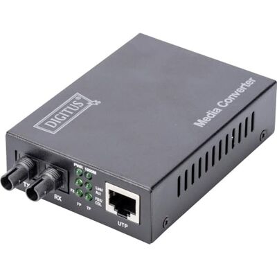 Digitus Media-converter – multimode – Gbit Ethernet – RJ45 / ST – golflengte 850 nm – tot 0,5 km – zwart Digitus Media-converter – multimode – Gbit Ethernet – RJ45 / ST – golflengte 850 nm – tot 0,5 km – zwart